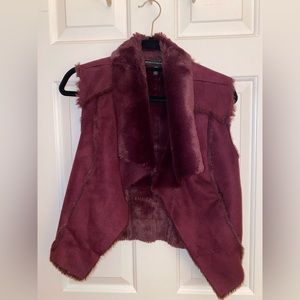 WHBM • Maroon Fur Vest